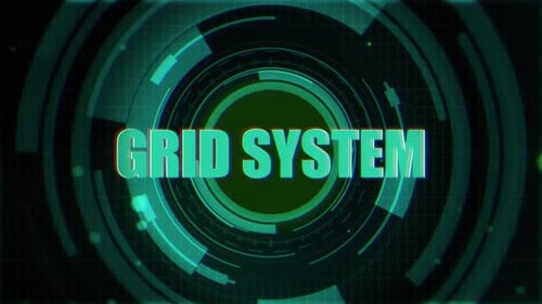 Grid System Text On Futuristic Cyberspace Background