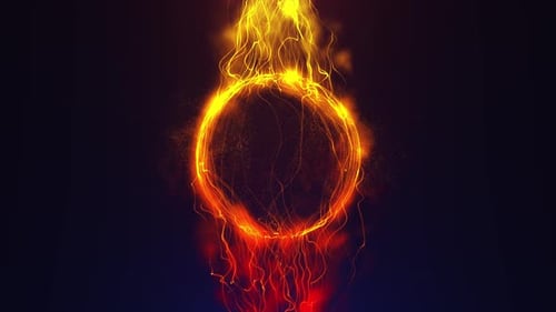 Abstract Fiery Energy Sphere Particle Reveal Animation