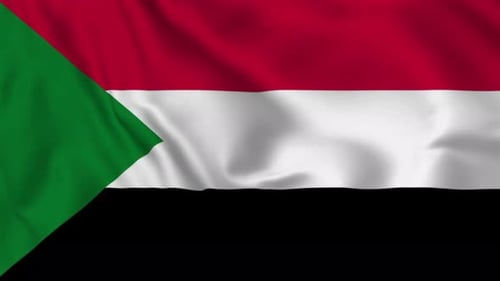 Sudan National Flag Waving Seamless Loop Animation