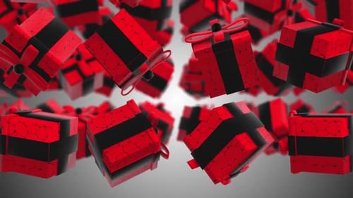 Falling Red Gift Boxes for Celebrations and Holidays