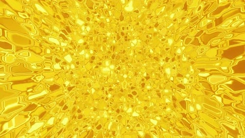 Psychedelic golden noise flickering segments as a looping background 3d render. Vj loop for night