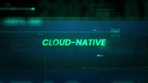 Cloud Native Word On Noise Glitch Error Technology Futuristischer Datenhintergrund