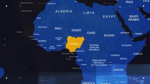 Digital World Map Zoom and Country Highlight Animation