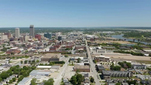 Urban Cityscape Aerial View on a Sunny Day