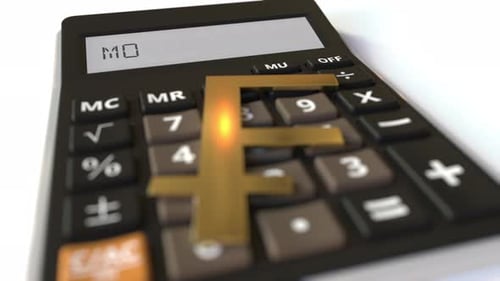 Calculator Animation with Mortgage Text and Dollar Sign