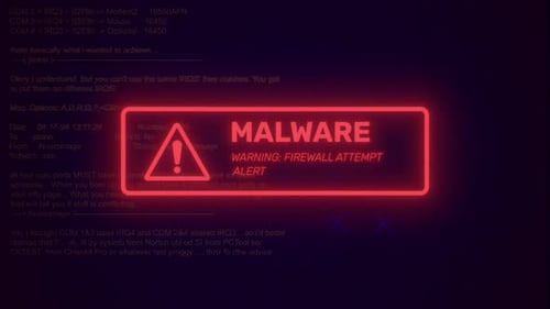 Neon Glitch Malware Alert Digital Warning