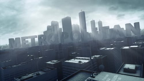 3D Skyscraper City Text Metropolitan