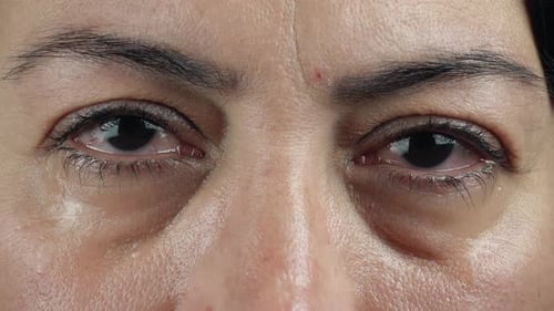 Ojos de mujer que llora y llora