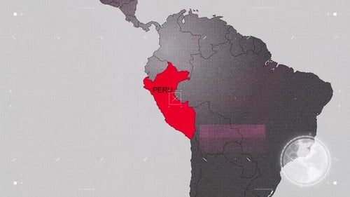 Peru Map Red And Gray With Effects