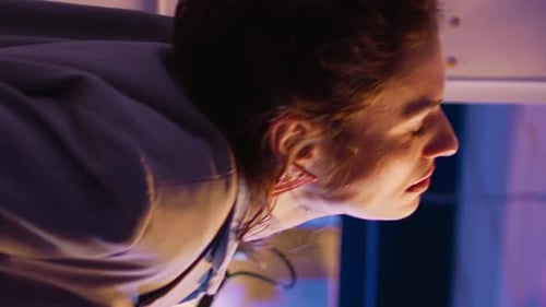 Vertical Video Company Worker Taking Break to Stretch Back in Office