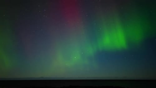 Aurora Borealis Northern Lights in Iceland Real Night Sky with Stars Time Lapse Astronomical