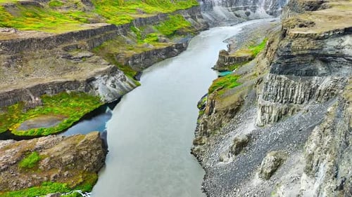 Spectacular Canyon with River Dramatic Geological Wonder Panoramic Aerial View