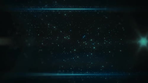 Green Lights Lines And Stars Galaxy Animation Background