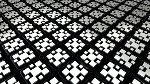 Luxury Background with Floating Black Cubes, Exclusive, Reflection, White Figures, 3D Render