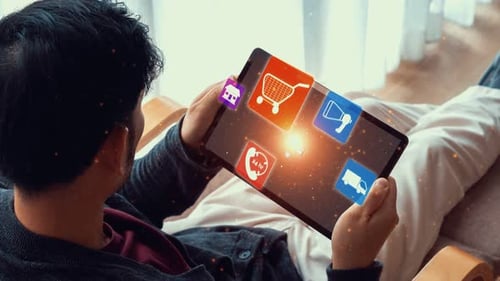 Technologie omnicanal de l'approche commerciale du commerce de détail en ligne