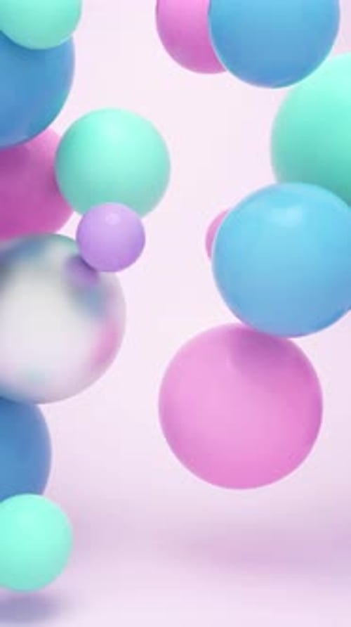 Animation en boucle 4k de boules flottantes colorées