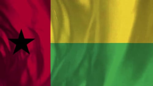 Guinea-Bissau National Flag Waving Seamless Loop