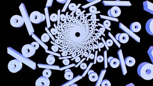 Abstract 3D Percent Symbols Tunnel Motion Background