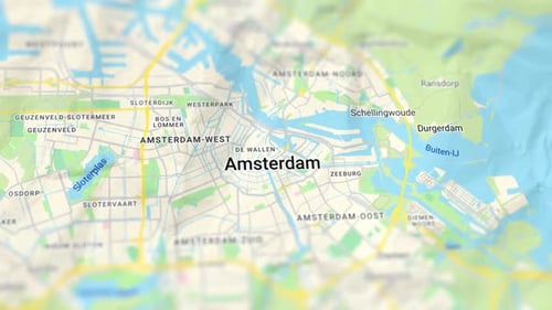 Papierkarte von Amsterdam, Hauptstadt der Niederlande, Slider-Shot