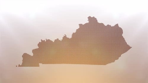 Pixelated Map of Kentucky Reveal with Digital Glow Effect