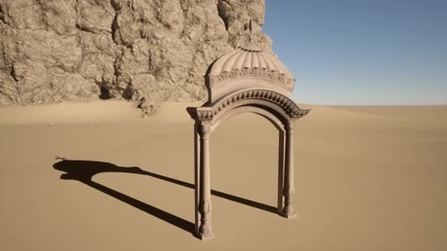 Une arche de pierre au milieu d'un désert