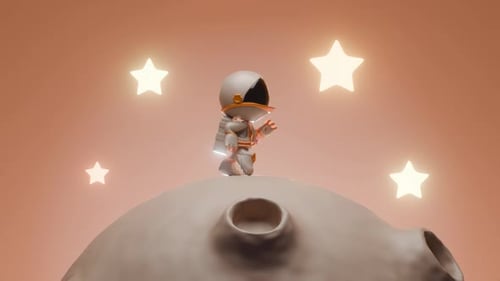 Cartoon Astronaut Loop Animation Satisfying Video