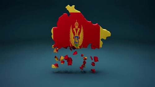 Montenegro Map Flag Reveal Animation