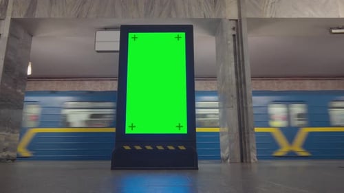 Led Screen Billboard Display At Subway Station