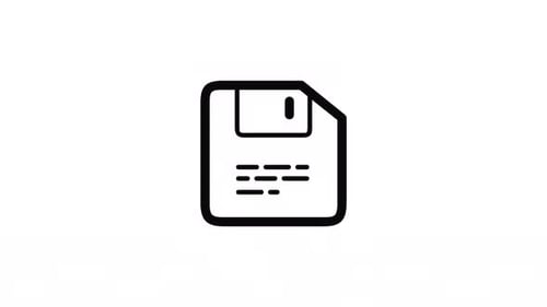 Animated Document to Save File Icon Transformation