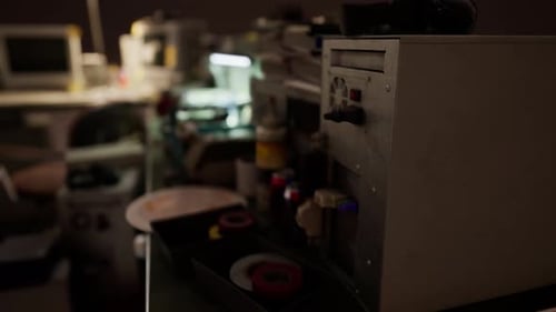 De vieux ordinateurs des années 80 dans un centre informatique abandonné