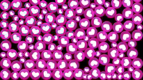 Animated Pink Hearts Reveal Screen Transition