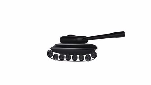 Double Barrel Tank 3d object rotating loop