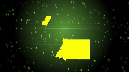 Futuristic Digital Map Reveal with Glitch Effects