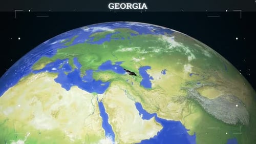 Animated Earth Globe Zoom to Georgia Country Highlight