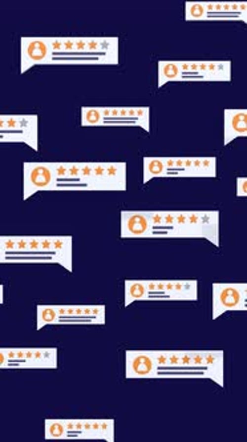 Animated Customer Star Ratings and Reviews Background
