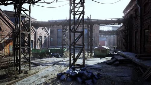 Old Abandoned Industrial Buildings at Factory