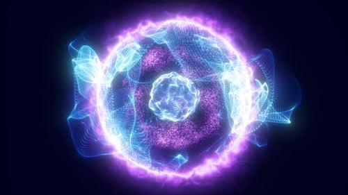 Abstract Glowing Energy Orb Particle Loop Background
