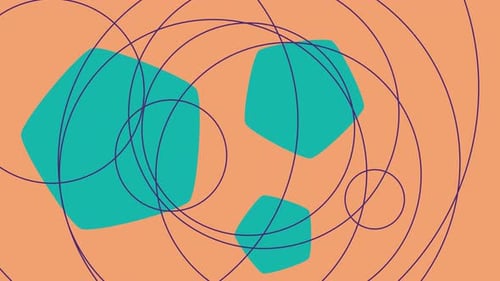 Dynamic Abstract Geometric Shapes with Circular Lines Motion Background