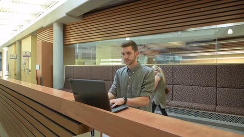 Businessman Using Laptop in Modern Office 2024 Years
