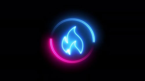 Neon fire icon. Simple neon flame icon for websites, web design, mobile app. Vd 1310