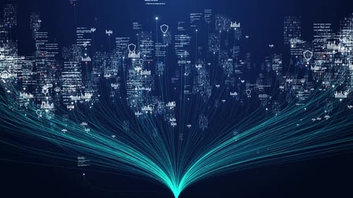 Futuristic Data Stream Network Seamless Loop Background