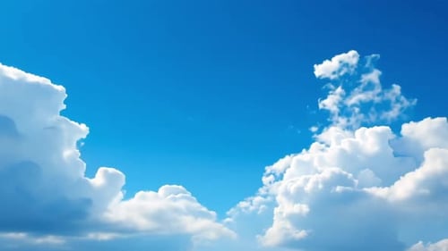 Blue Sky White Clouds Moving Time-Lapse Nature Background