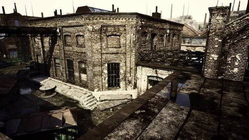Edificios industriales abandonados tapiados