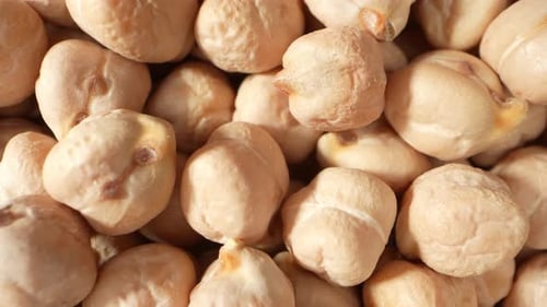 Pile of Beige Chickpeas, Garbanzo Beans, Close Up