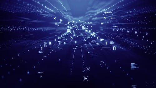 Futuristic AI Data Stream Visualization.