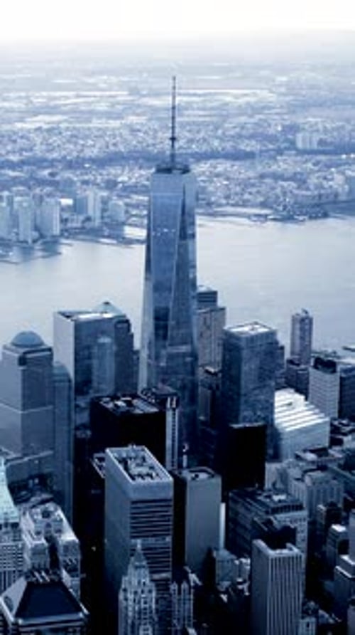 New York City Manhattan Skyline Vertical Smartphone Video Background