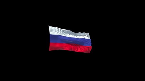 Waving Russian Flag Seamless Loop Animation