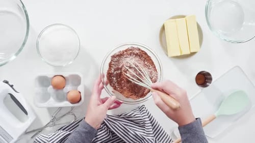 Mixing Cocoa Powder for Baking at Home