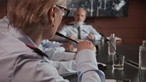 Intense Business Meeting in Modern Office Environment