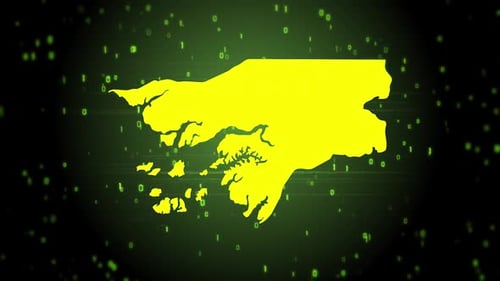 Digital Map Reveal with Glitch and Binary Code